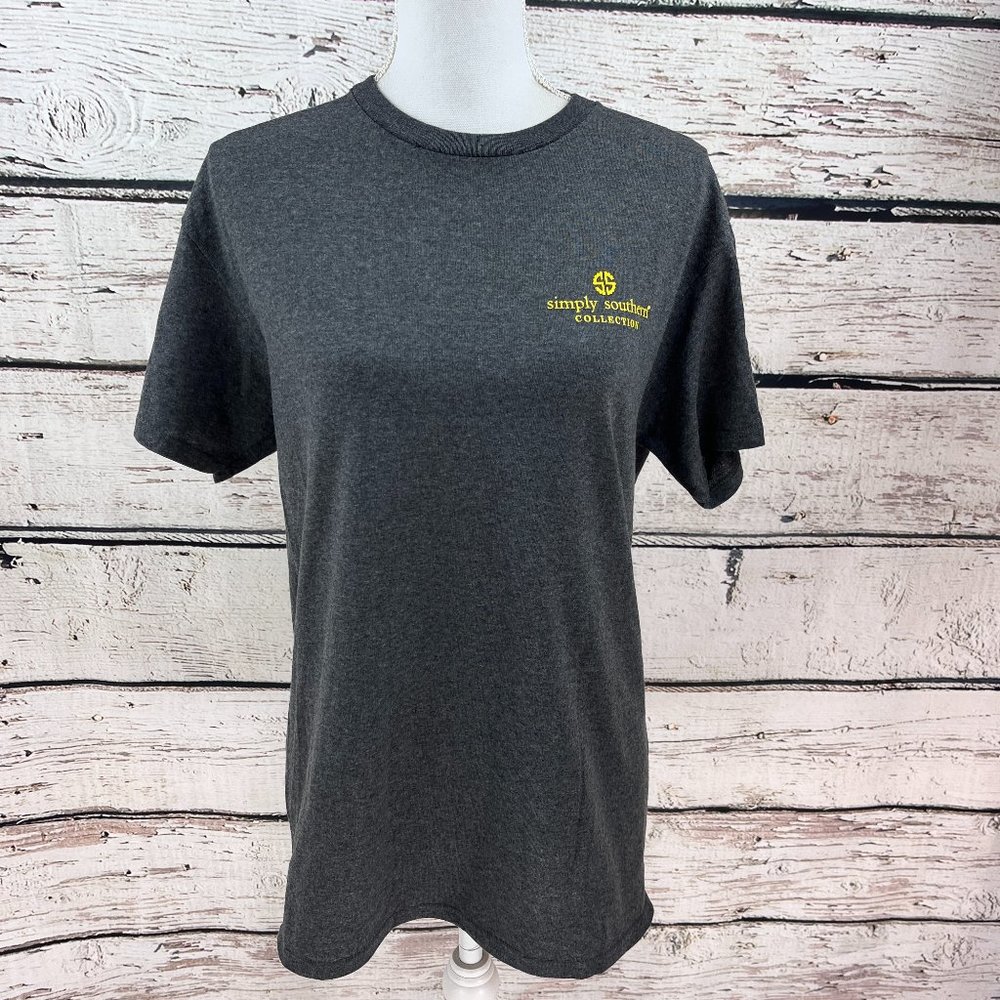 Simply Southern Women’s T-shirt Charcoal Gray Blessed Nana Bee Prints Size M NWT